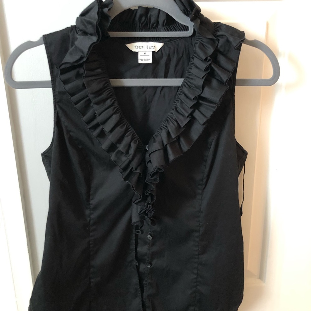 Black ruffle shirt
